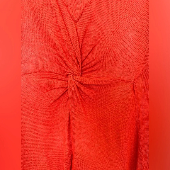 Angel of the North Anthropologie Women XS Orange Linen Cardigan Open Front - Picture 10 of 10